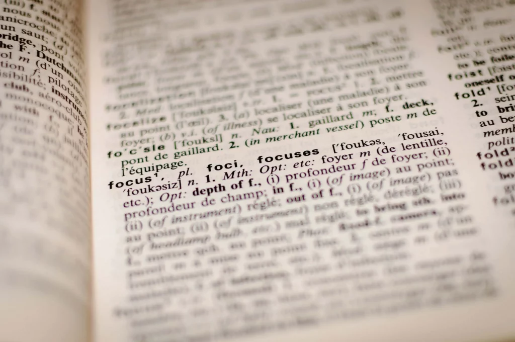 A dictionary for translation