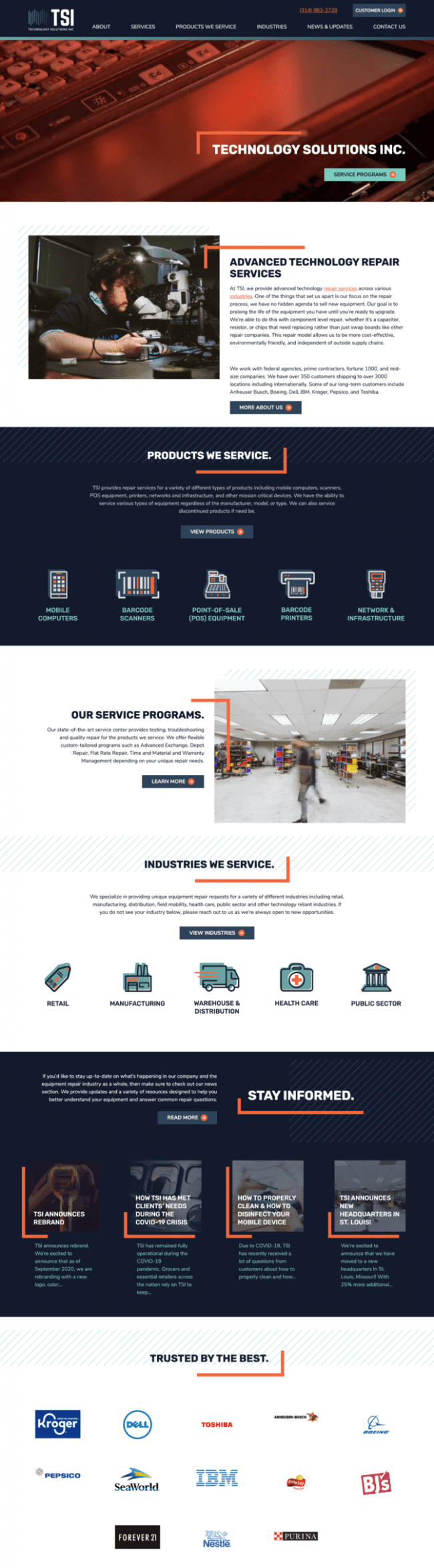 Technology Solutions Inc. homepage screenshot