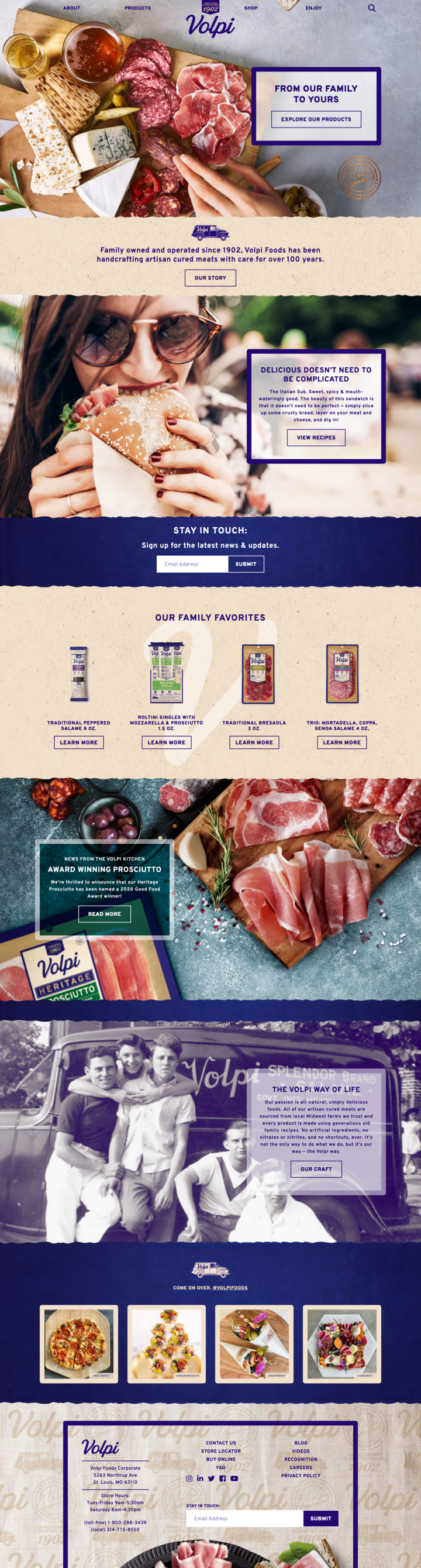 Improved Volpi Foods home page