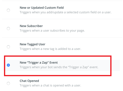 See where to go to create a trigger for Zapiier to send your lead to your list for Facebook Messenger.