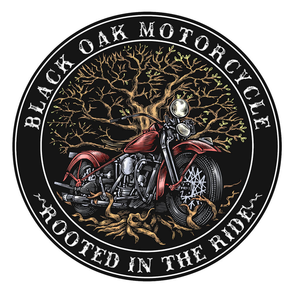 Black Oak Motorcycle Logo Inspiration.