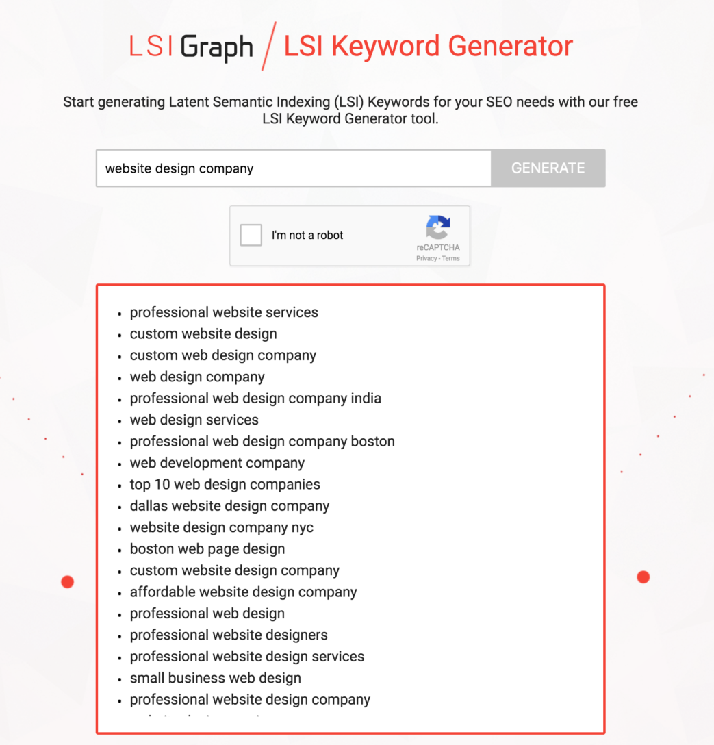 New Keywords From Using The LSI Keywords Generator