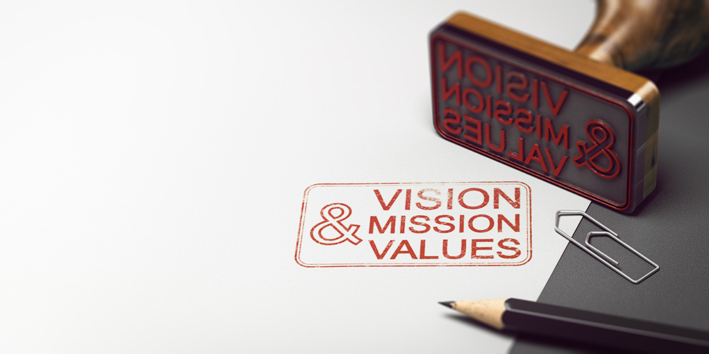 Having a good mission statement and values will help your internal branding