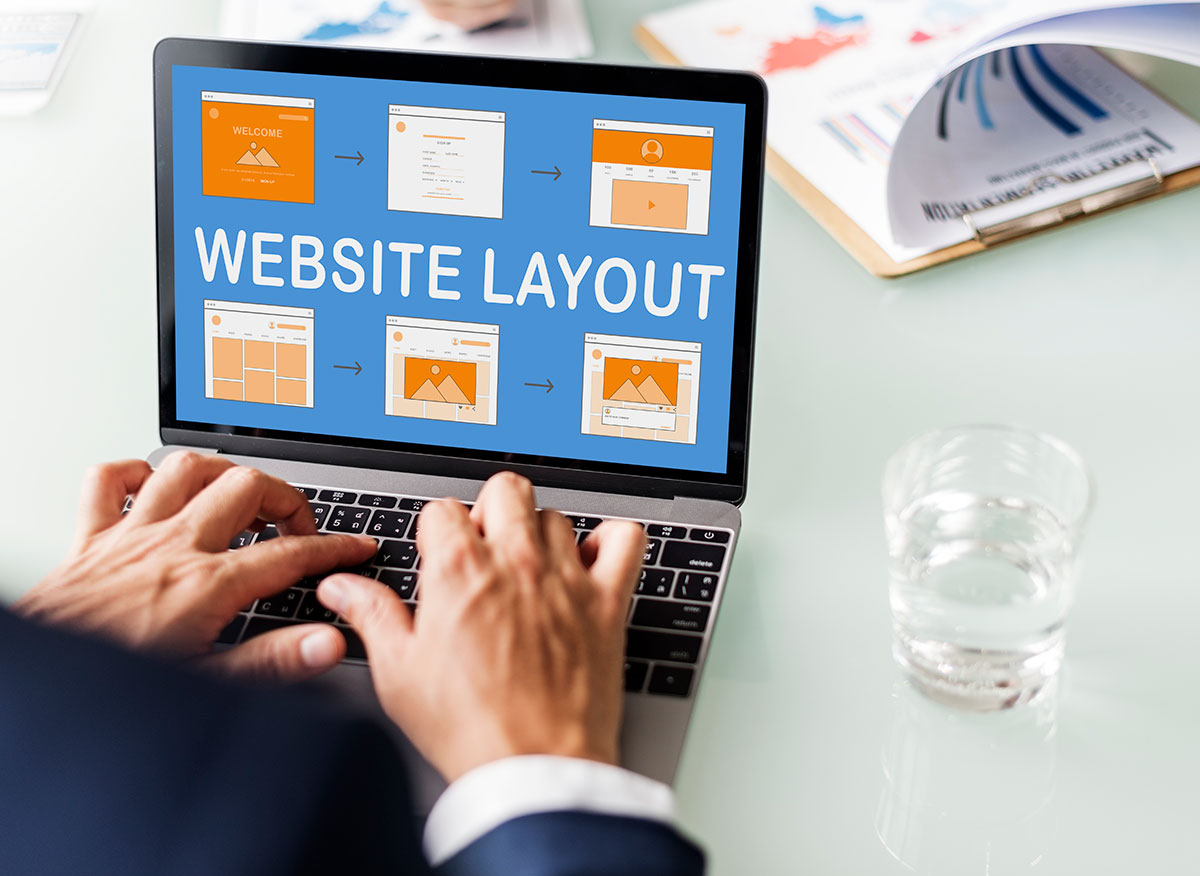 Website layout on a computer. A website layout can drastically affect your search engine optimization efforts.