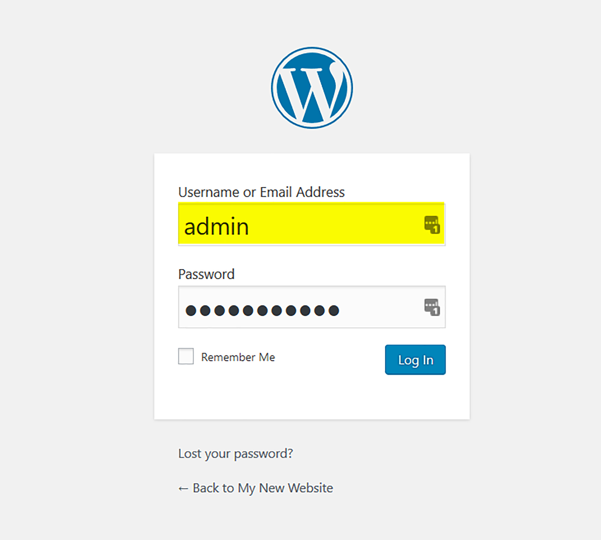 Protect your login page to help with security. Login page shown in image.