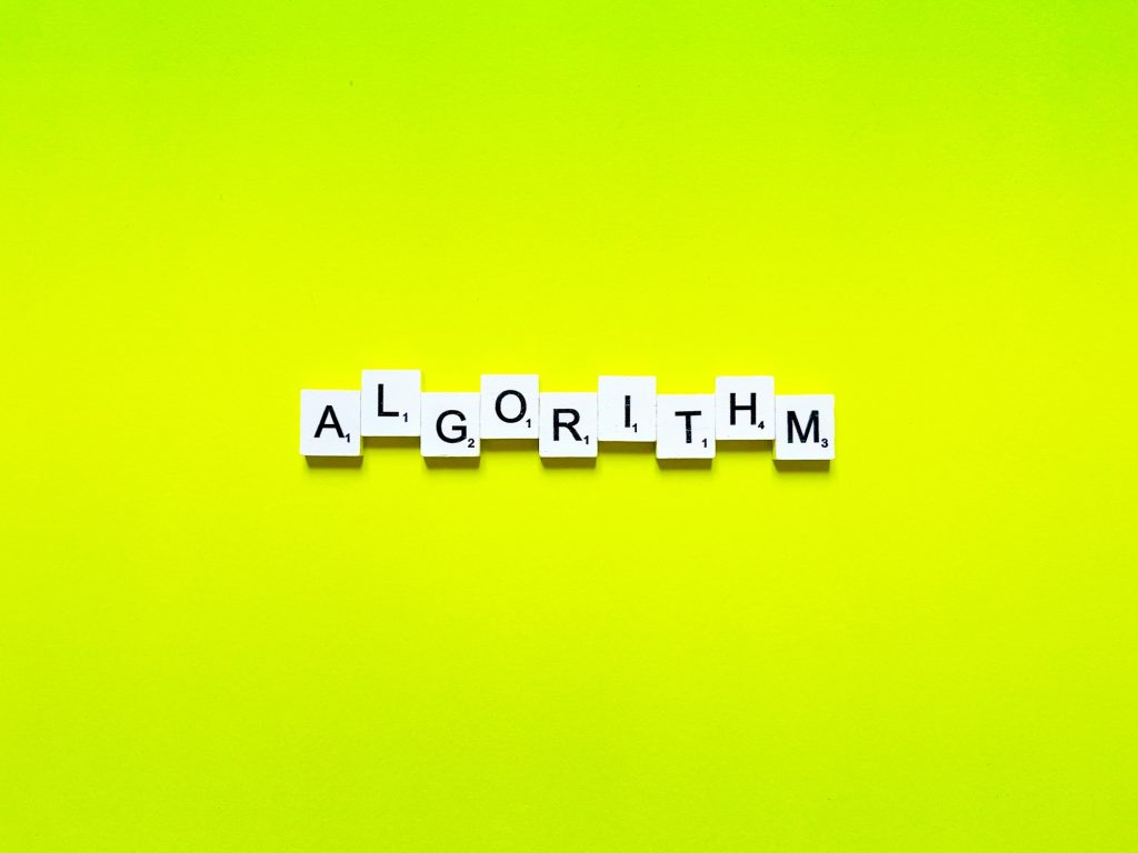 Algorithm written in letters. 