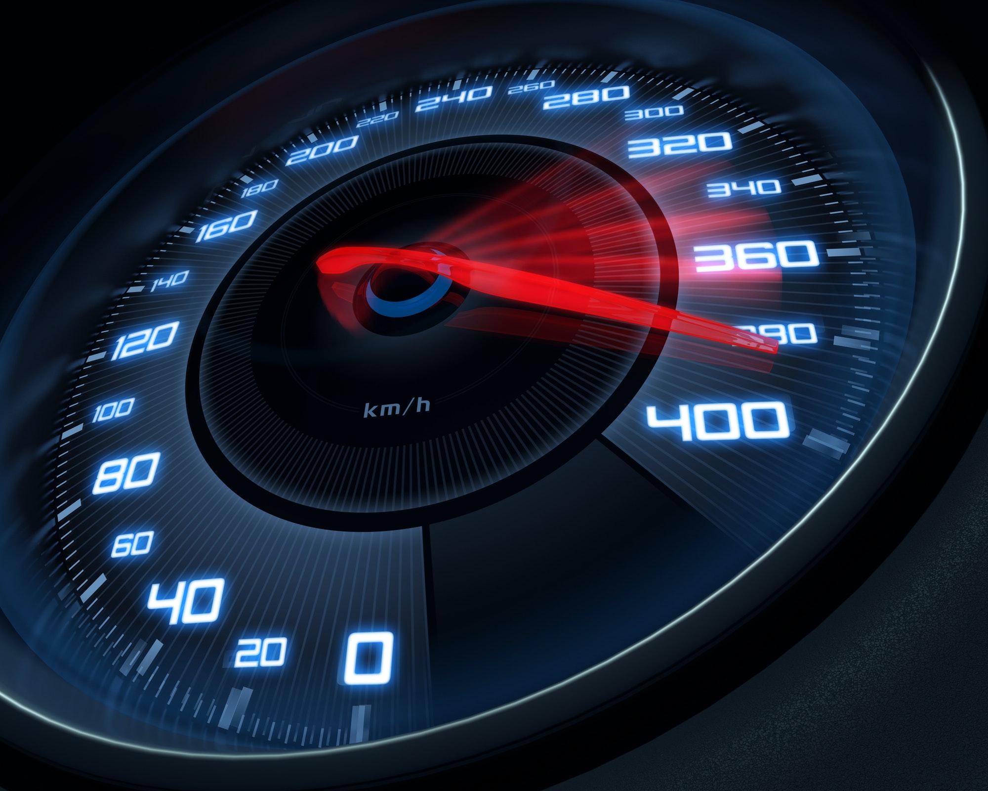 Optimize Speed. Speedometer on car.