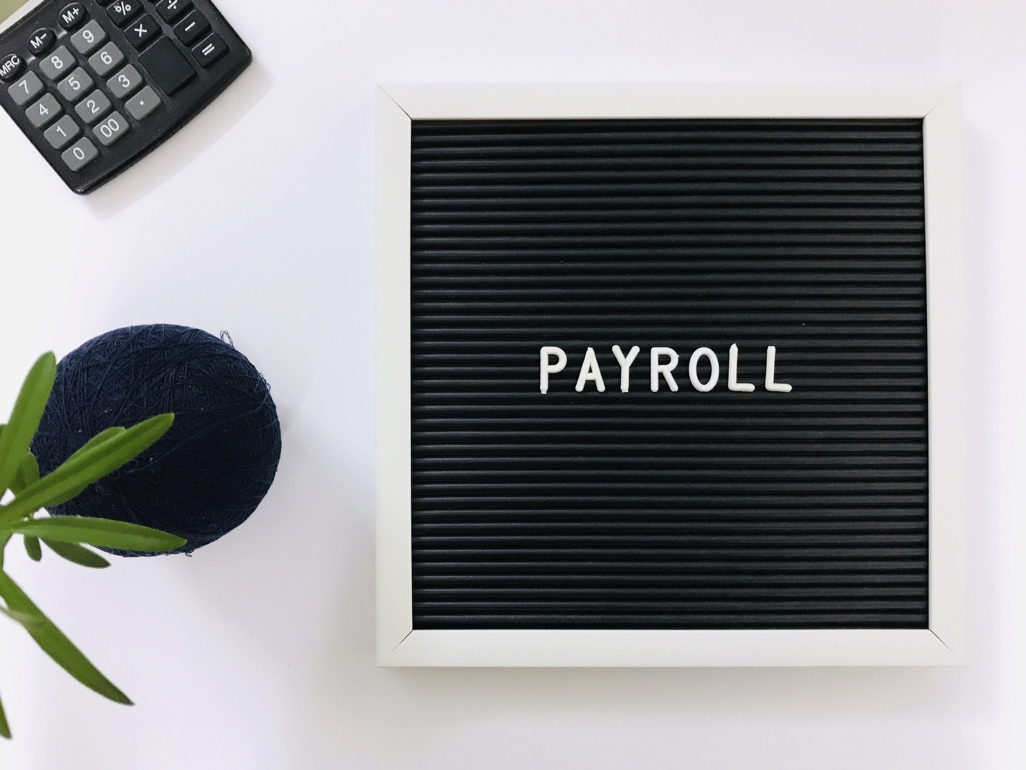 Payroll sign board.