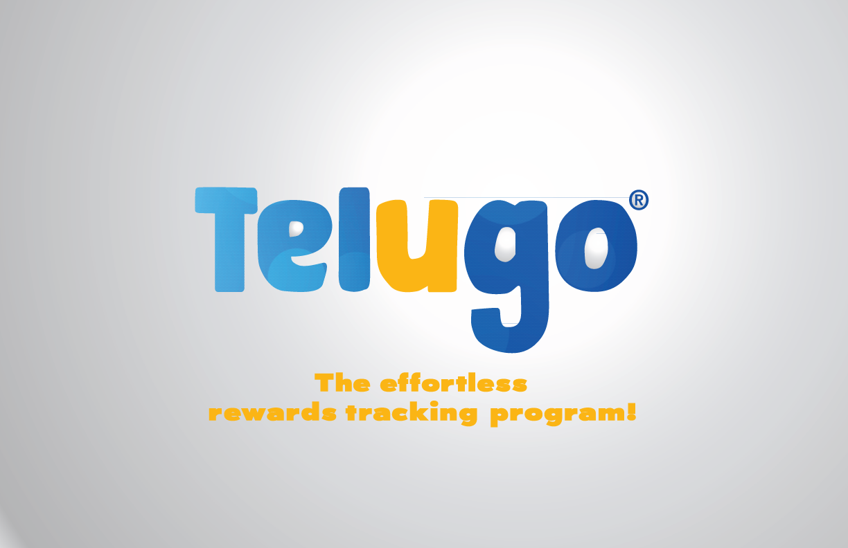 telugo-branding-loyalty-logo-rewards-tracking-application-online-retail-business-consumer-market-typography-custom-grey-blue-yellow