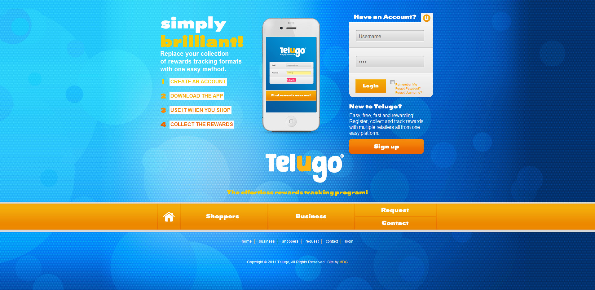 telugo-branding-loyalty-logo-rewards-tracking-application-online-retail-business-consumer-marketing-website-parallax-scrolling-jquery-homepage