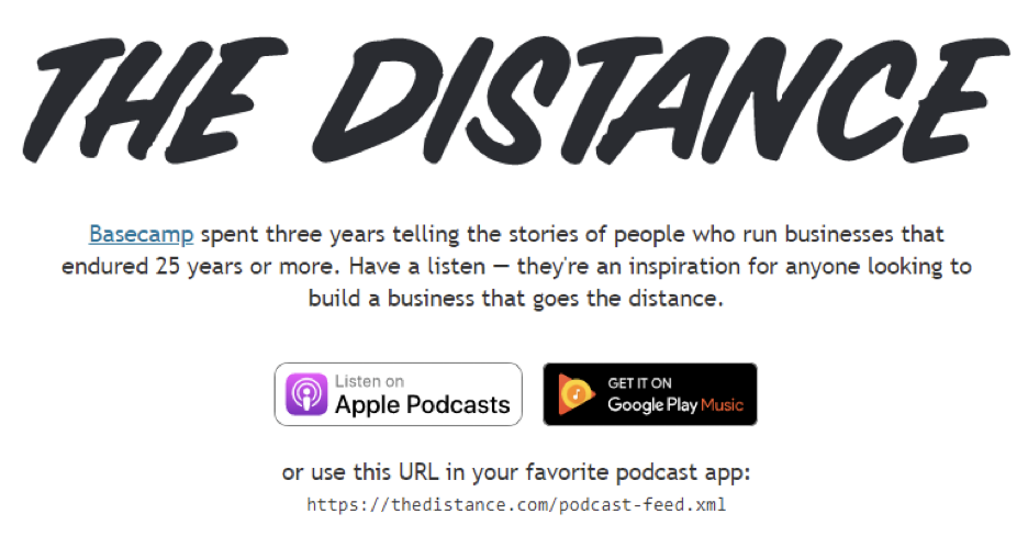 The Distance. The name of a podcast.