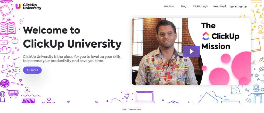 ClickedUp University Welcome Screen.