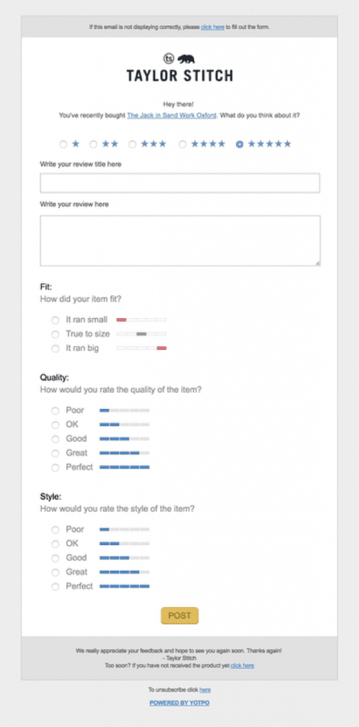 Collecting feedback with a survey.