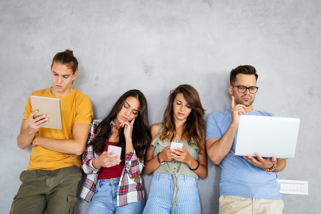 A group of bloggers networking.