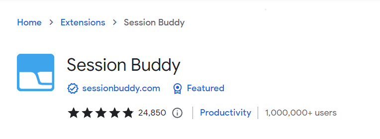 Session Buddy extension