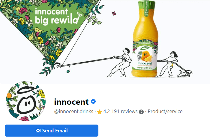 Example of Innocent's branded social media