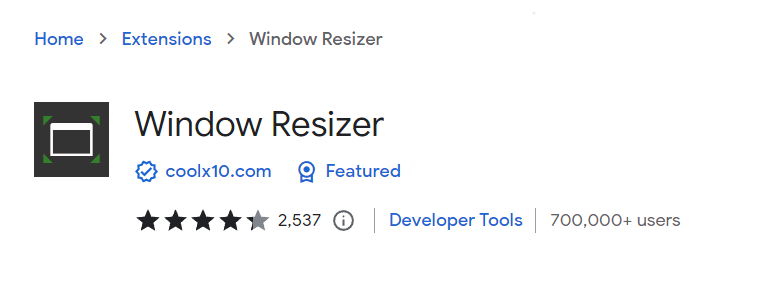 Window Resizer extension