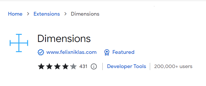 Dimensions Chrome Extension