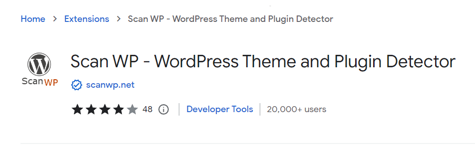 Scan WP: WordPress Theme and Plugin Detector extensions