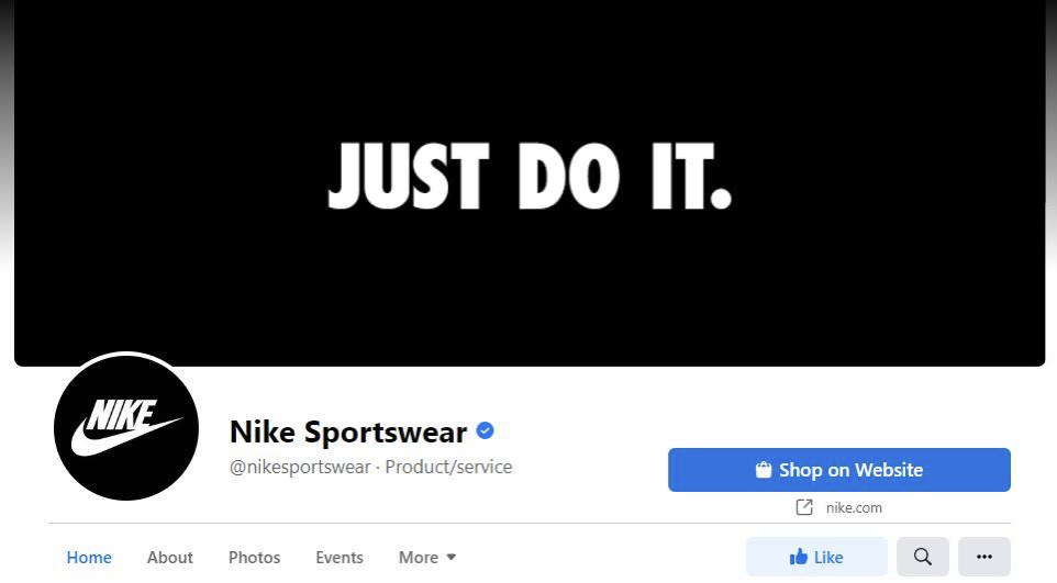 Nike Facebook page.