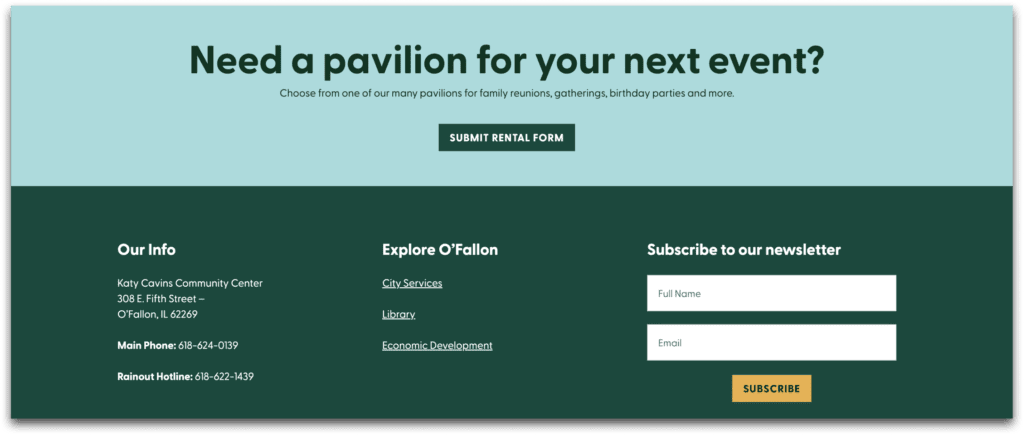 O'Fallon Parks And Rec Website Rebuild