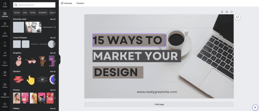 15 ways to market your design shown as a design on Canva.