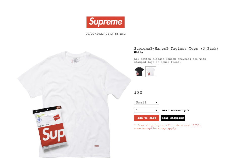 Increase Product Value. White Supreme T-Shirt.
