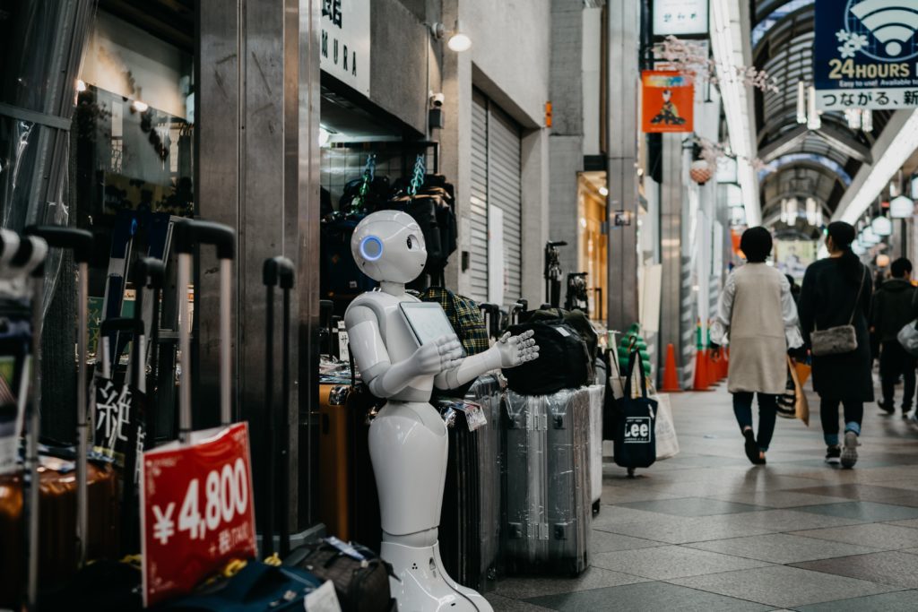 a robot doing a service job