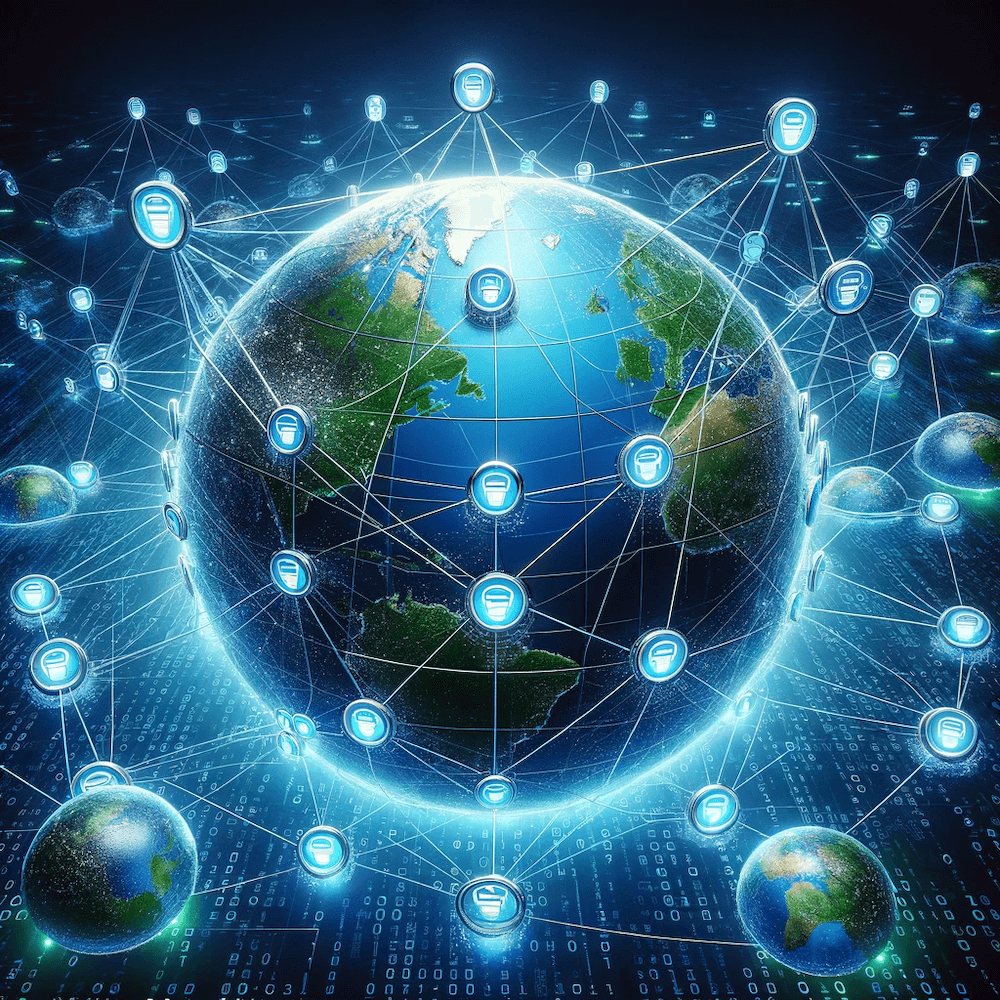 Internal Linking And Backlinks – The Backbone Of SEO. Connections all over the earth and around it.