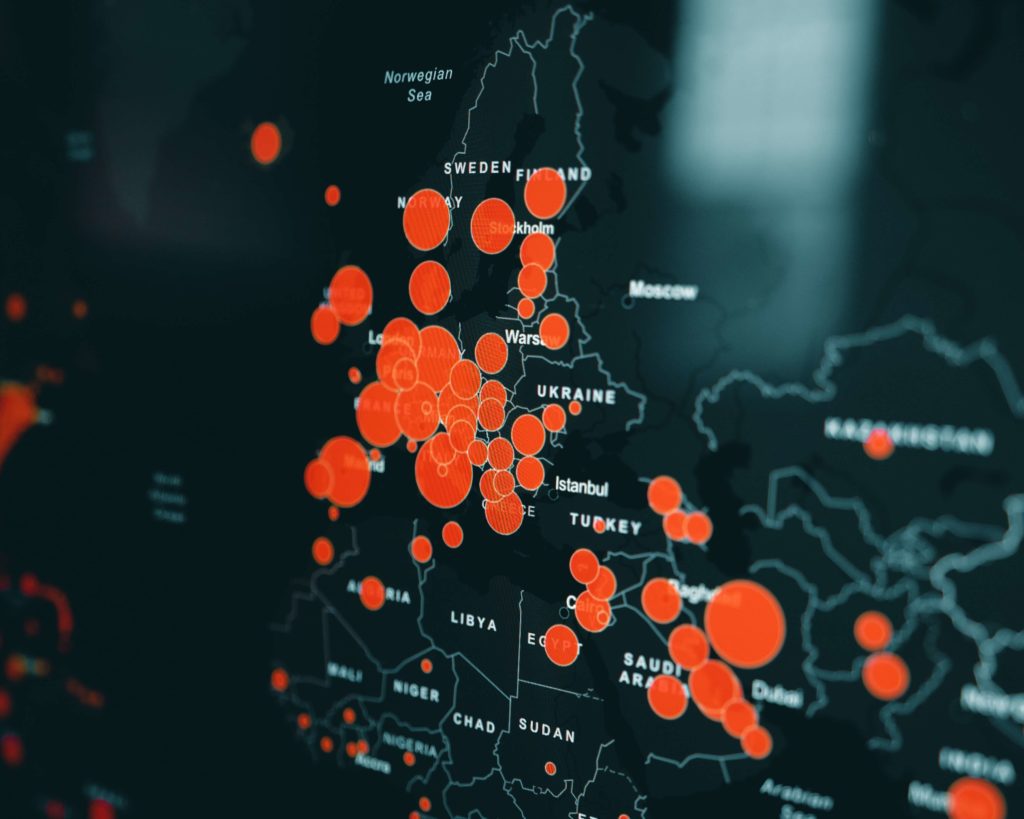 A map showing data