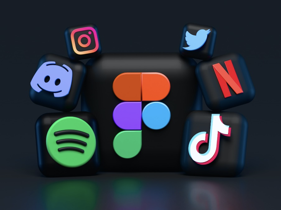 Various social media app logos