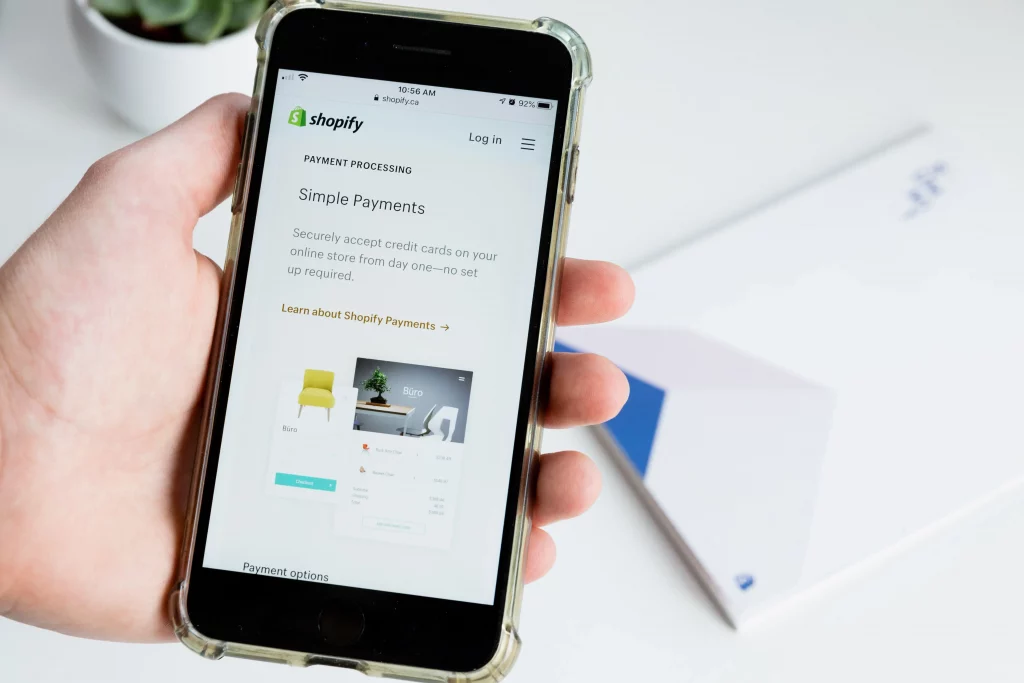 Shopify on a phone
