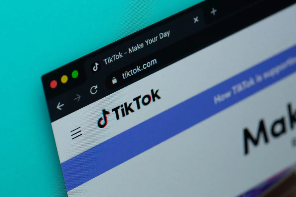 A web page with tiktok open