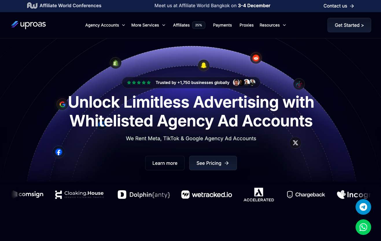 Uproas. Unlock limitless advertising with whitelisted agency ad accounts.